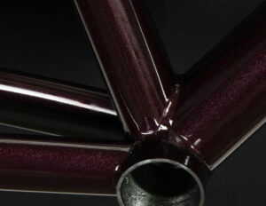 Custom bicycle frame painting: Dark Cherry