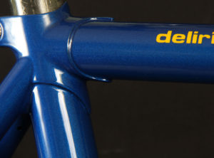 Custom bicycle frame painting: Metallic Blue