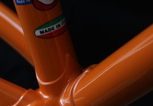 Custom bicycle frame painting: Molteni Orange