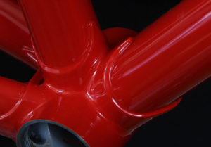 Custom bicycle frame painting: Torelli Red