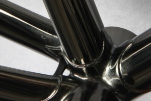Black Nickel Finish: Custom bicycle frame painting